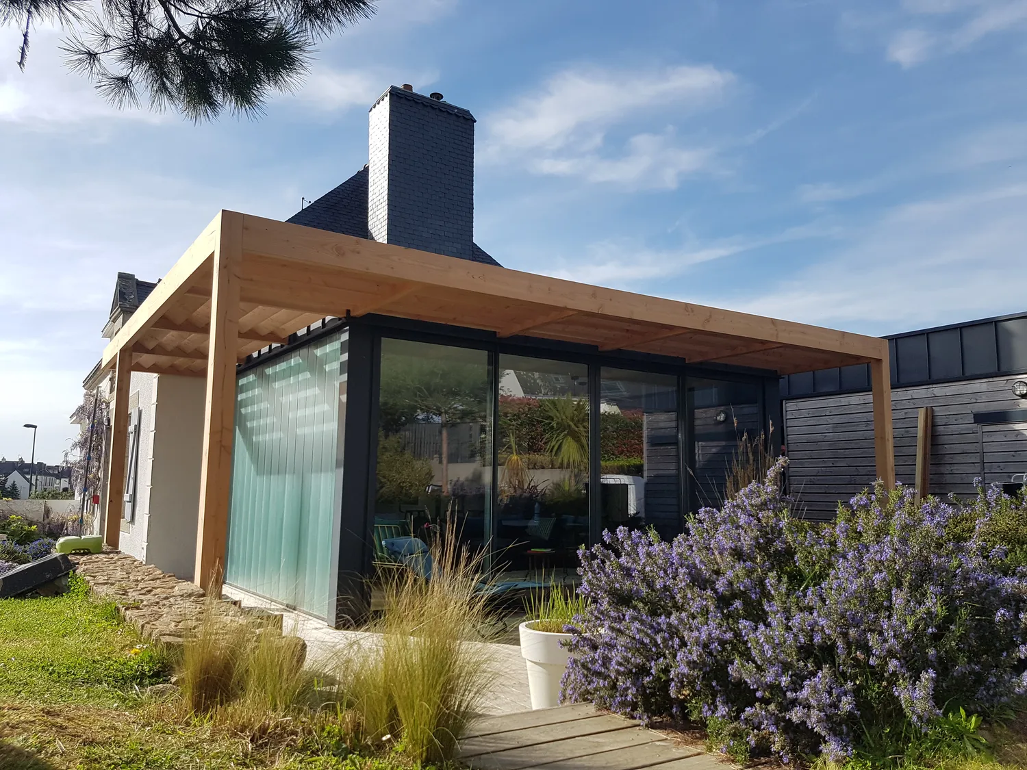 carport bois plumeliau bieuzy