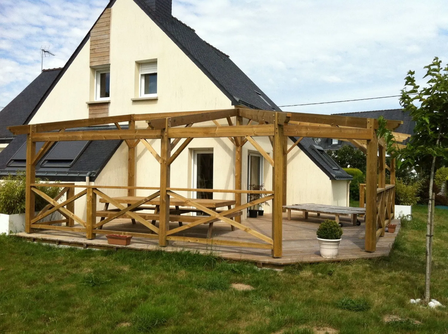 carport bois plumeliau bieuzy