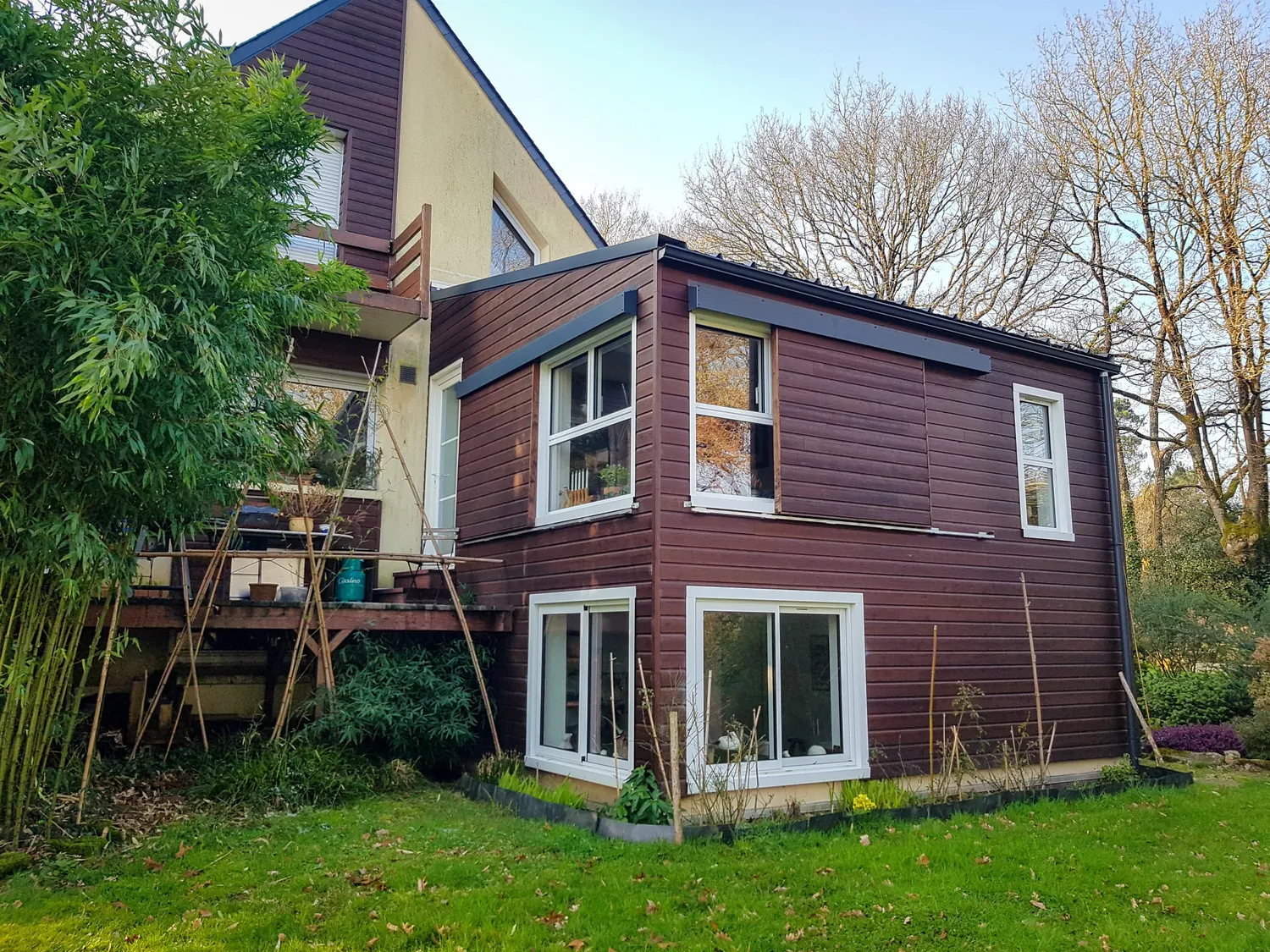 extension maison bois camors