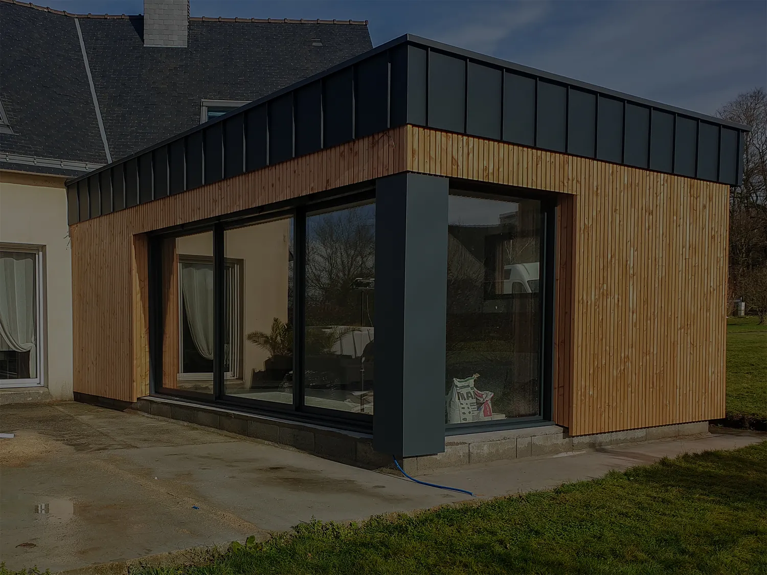 extension maison bois quistinic